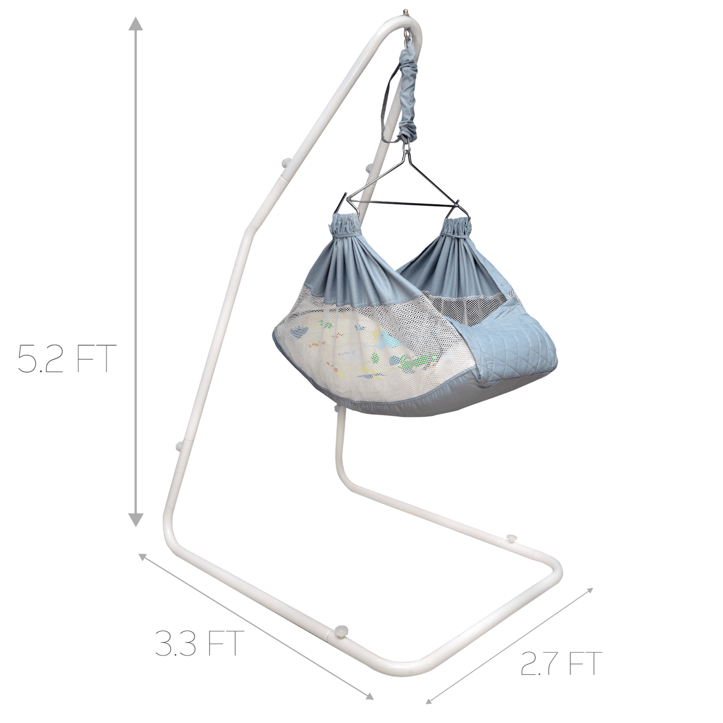 Kidzy King Baby Hammock-Grey with Stand, Spring Set and Mosquito Net | Premium Luxury Baby Cradle for 0-3 Year Baby | Best Gift for New Born