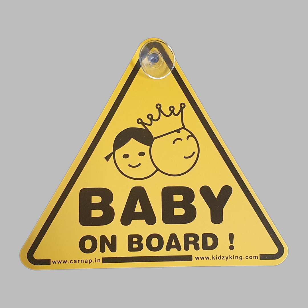 Baby On Board Sign with two suction cup | Back side Window Hanging Safety Sign for Rush Drivers