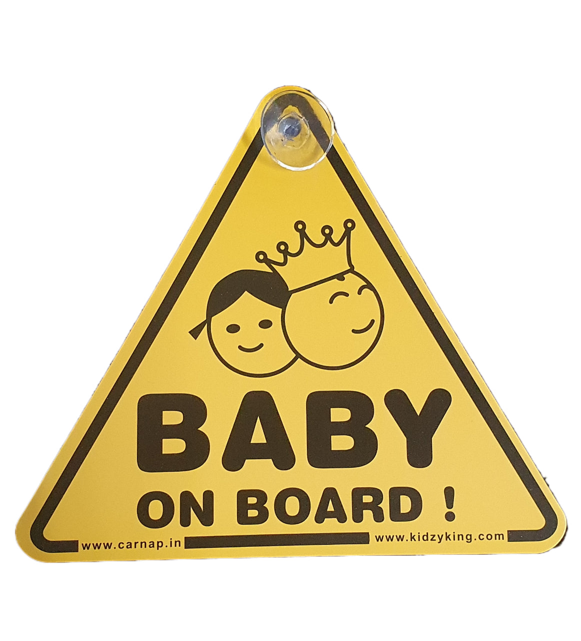 Baby On Board Sign with two suction cup | Back side Window Hanging Safety Sign for Rush Drivers