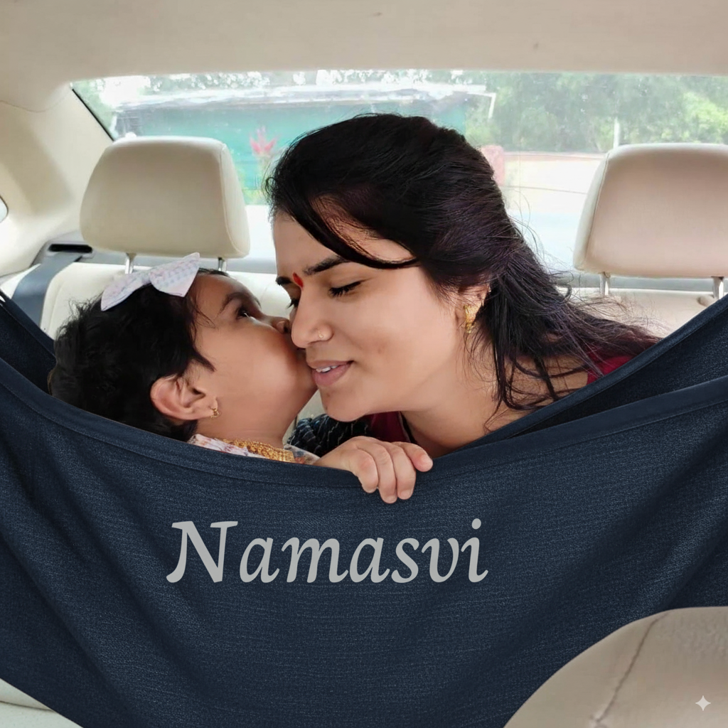 CarNap | With Your Baby's Name | Portable Car Hammock for 0 to 3 year baby | with Adjustable Belt, Hammock Cloth, Hangers and Carry Bag | use at Car, Train, Home