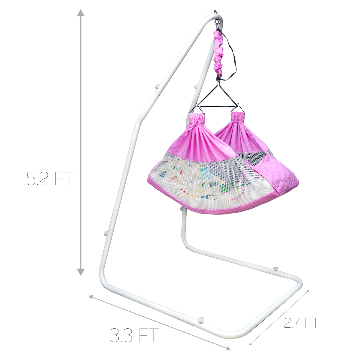 Kidzy King Baby Hammock-Pink with Stand, Spring Set and Mosquito Net | Premium Luxury Baby Cradle for 0-3 Year Baby | Best Gift for New Born