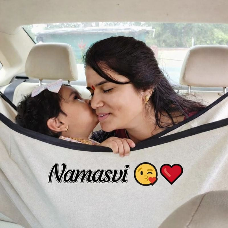 CarNap | With Your Baby's Name | Portable Car Hammock for 0 to 3 year baby | with Adjustable Belt, Hammock Cloth, Hangers and Carry Bag | use at Car, Train, Home