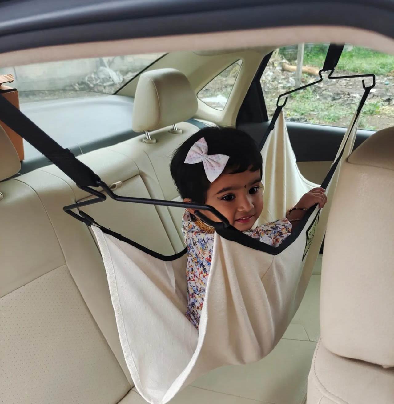 CarNap - Portable Car Hammock for 0 to 3 year baby | with Adjustable Belt, Hammock Cloth, Hangers and Carry Bag | use at Car, Train, Home