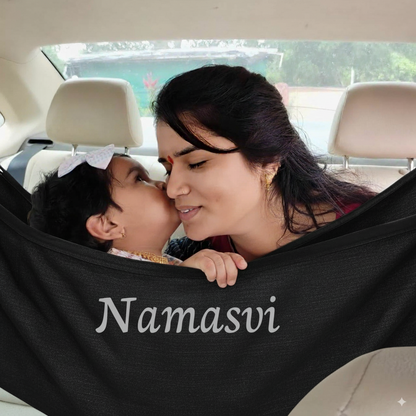 CarNap | With Your Baby's Name | Portable Car Hammock for 0 to 3 year baby | with Adjustable Belt, Hammock Cloth, Hangers and Carry Bag | use at Car, Train, Home