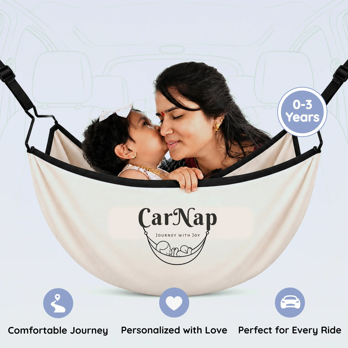 CarNap-Baby Travel Car Jula Set with Adjustable Belt & Carry Bag for 0 to 3 year