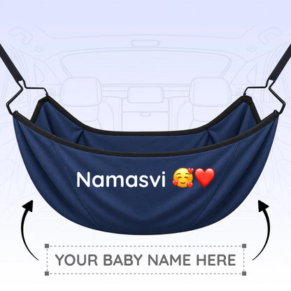 Personalized Baby Name CarNap | Portable Car Hammock Set with Adjustable Belt